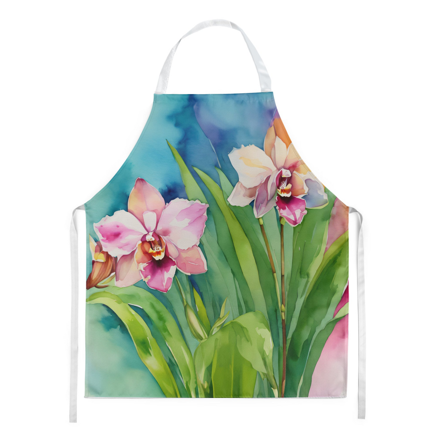 Orchids in Watercolor Apron