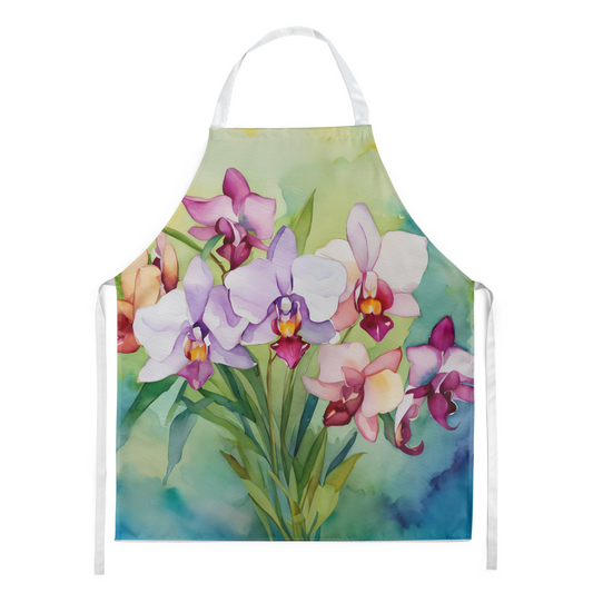 Orchids in Watercolor Apron