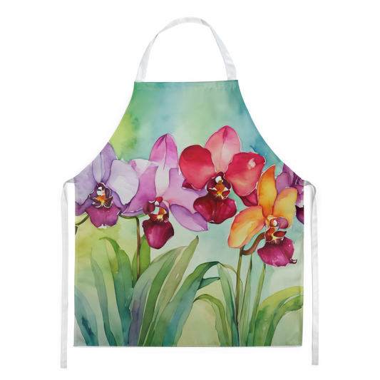 Orchids in Watercolor Apron