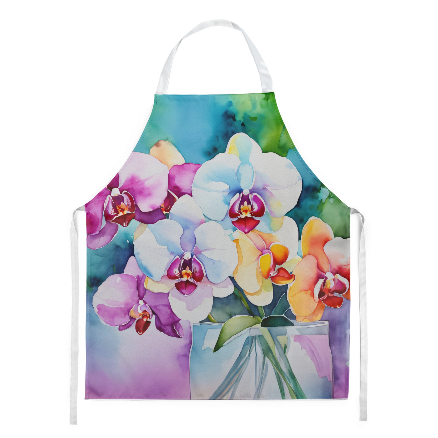 Orchids in Watercolor Apron