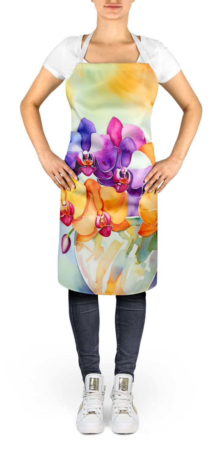 Orchids in Watercolor Apron