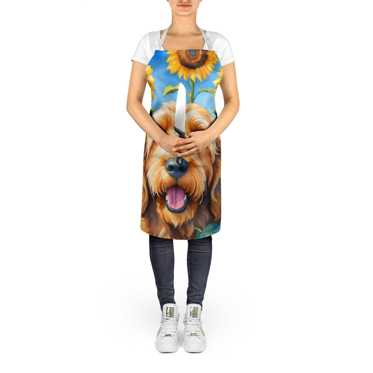 Otterhound in Sunflowers Apron