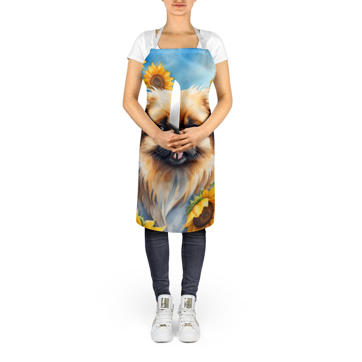 Pekingese in Sunflowers Apron