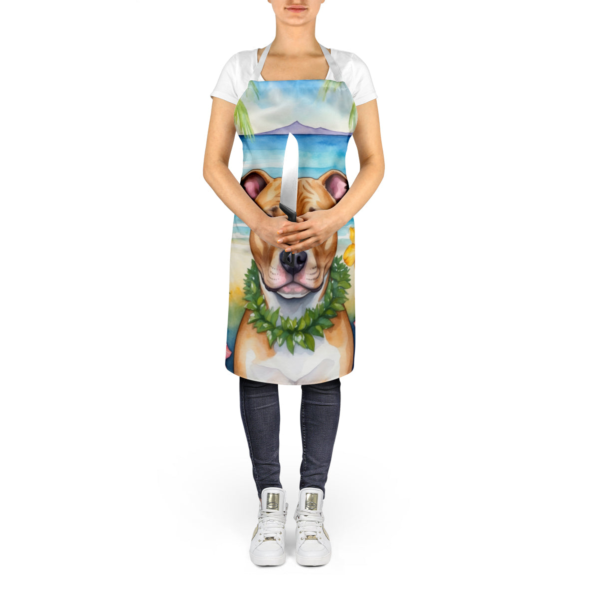 Pit Bull Terrier Luau Apron