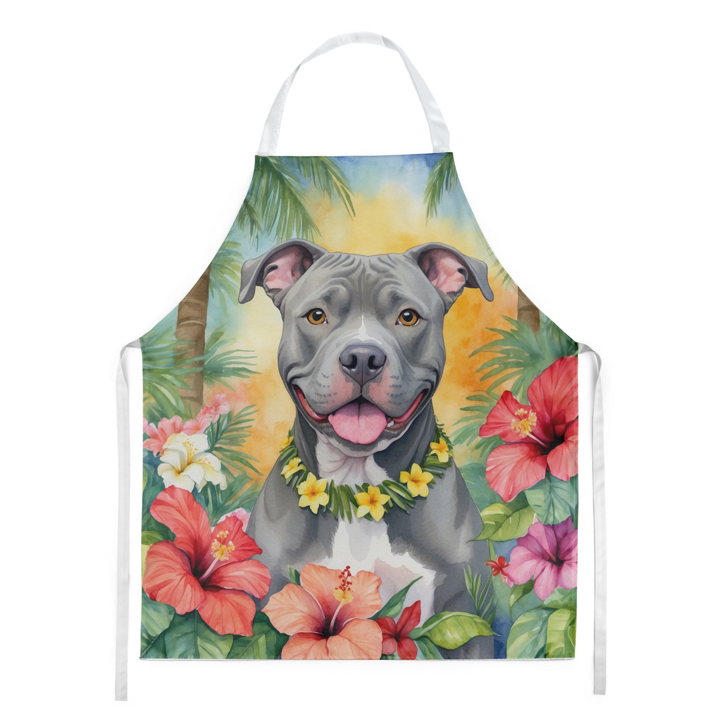 Pit Bull Terrier Luau Apron