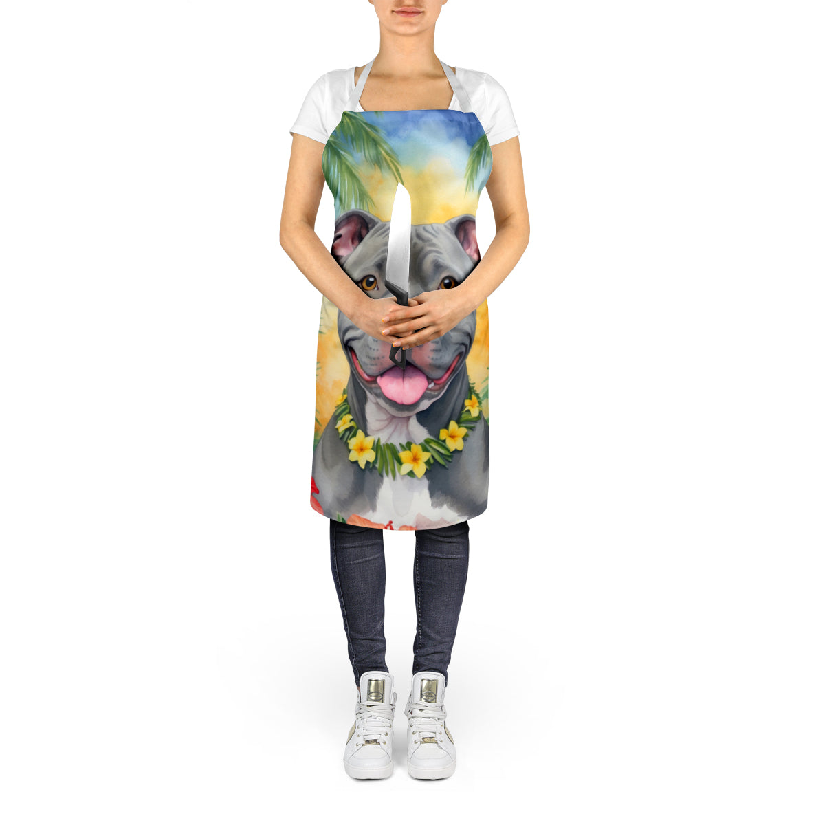 Pit Bull Terrier Luau Apron