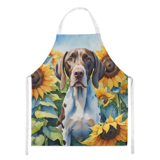 Pointer in Sunflowers Apron