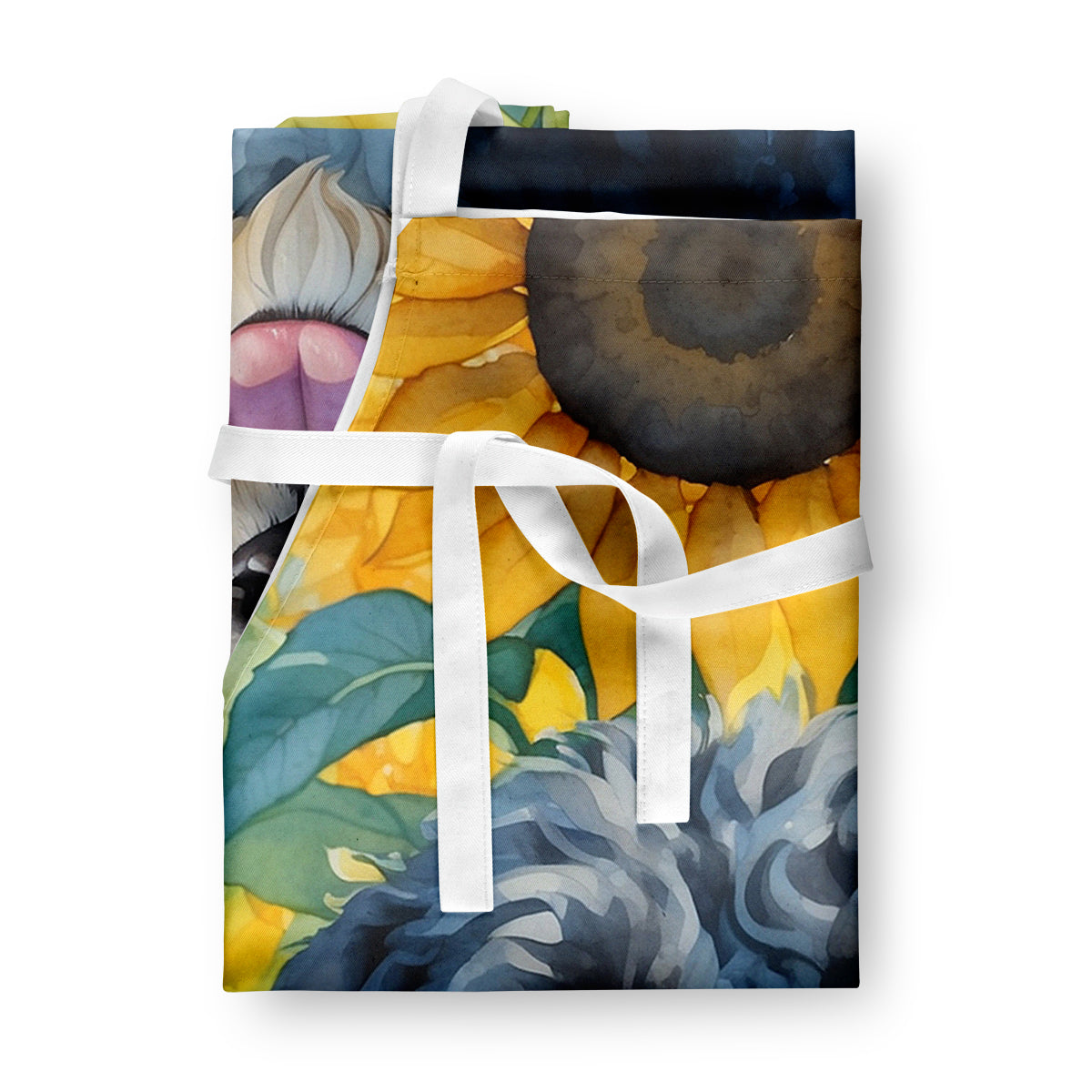 Portuguese Water Dog in Sunflowers Apron