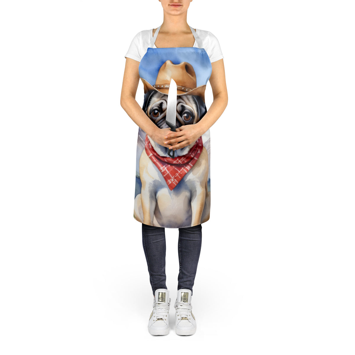 Pug Cowboy Welcome Apron