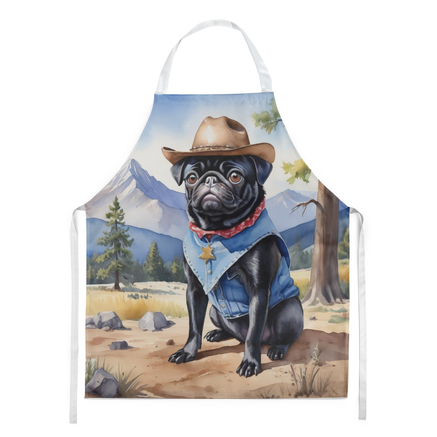 Pug Cowboy Welcome Apron