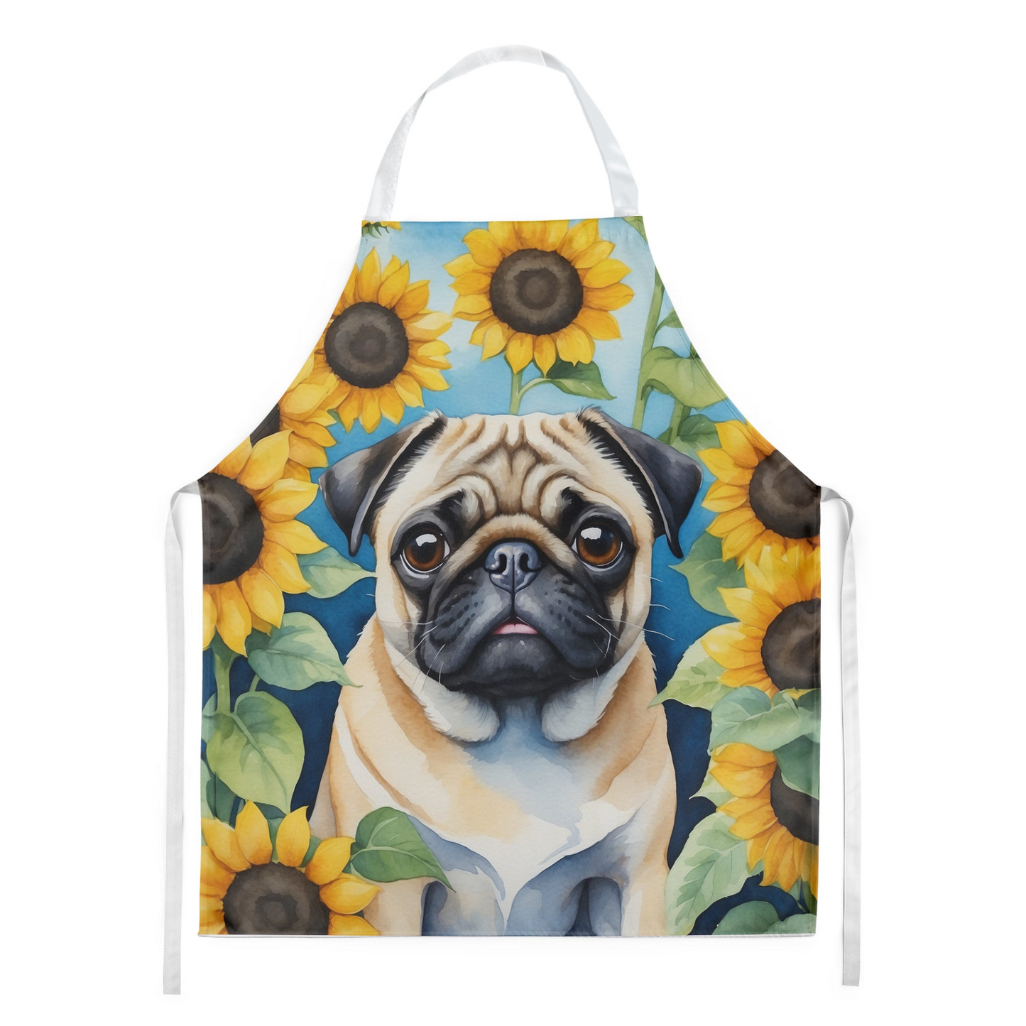 Pug in Sunflowers Apron