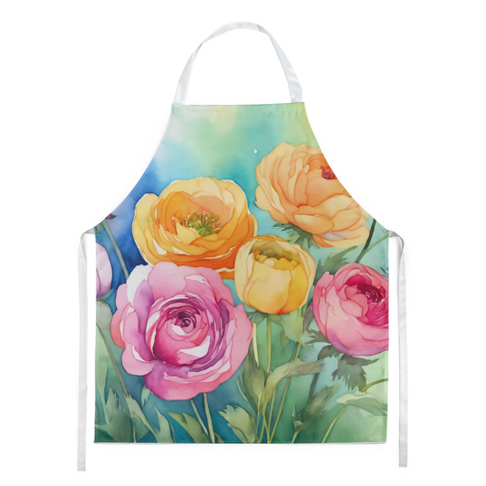 Ranunculus in Watercolor Apron