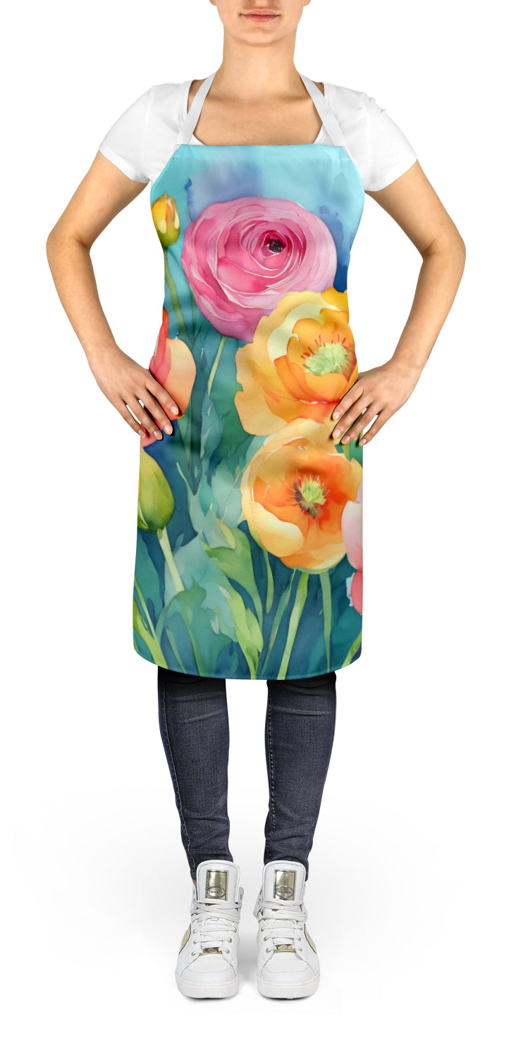 Ranunculus in Watercolor Apron