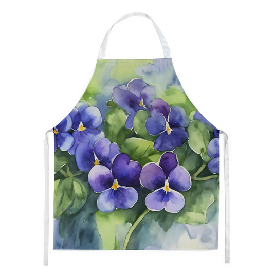 Rhode Island Violets in Watercolor Apron