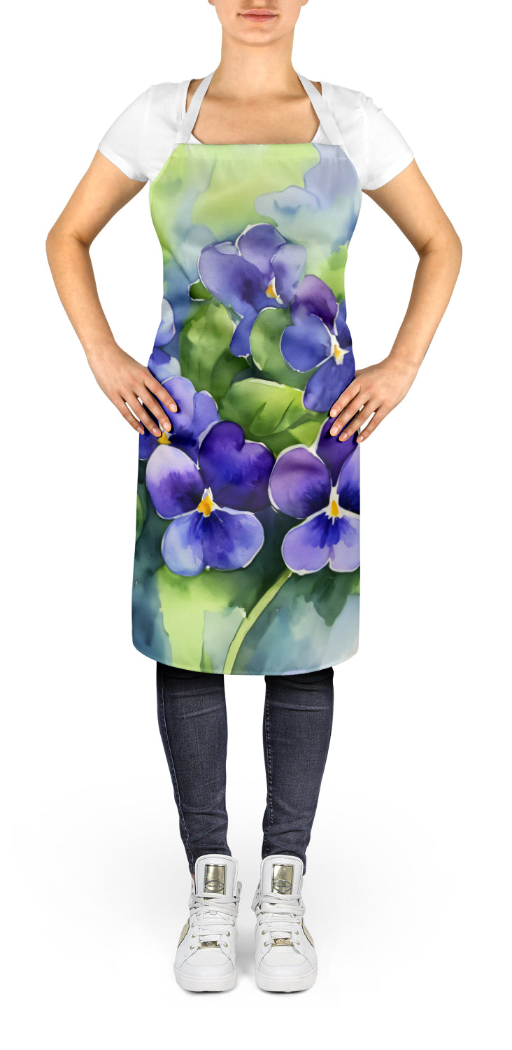 Rhode Island Violets in Watercolor Apron