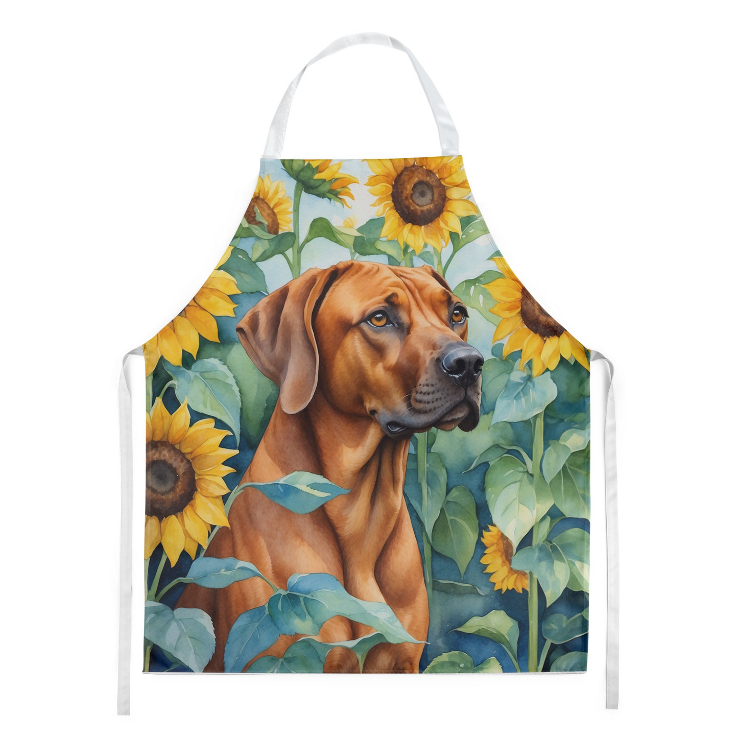 Rhodesian Ridgeback in Sunflowers Apron