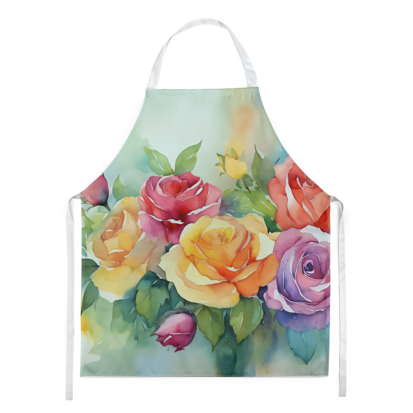 Roses in Watercolor Apron