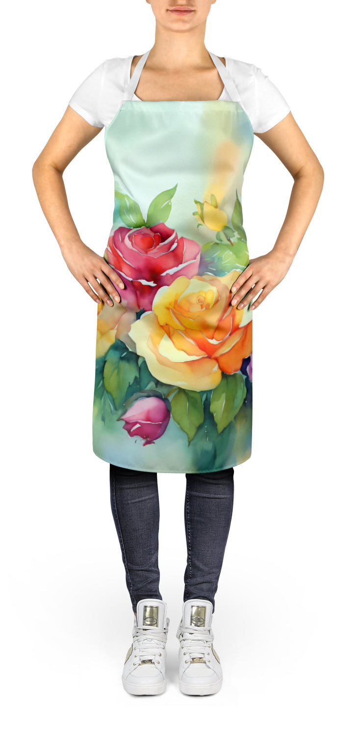 Roses in Watercolor Apron