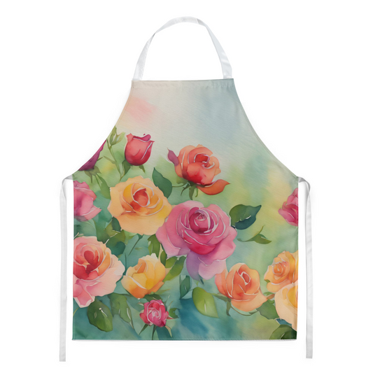 Roses in Watercolor Apron