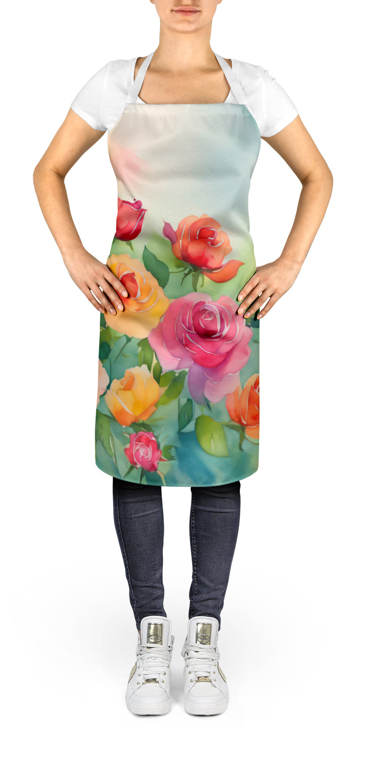 Roses in Watercolor Apron