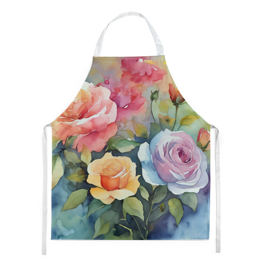 Roses in Watercolor Apron