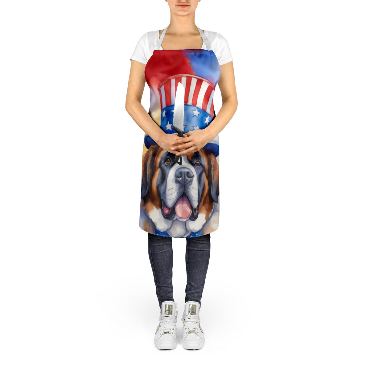 Saint Bernard Patriotic American Apron