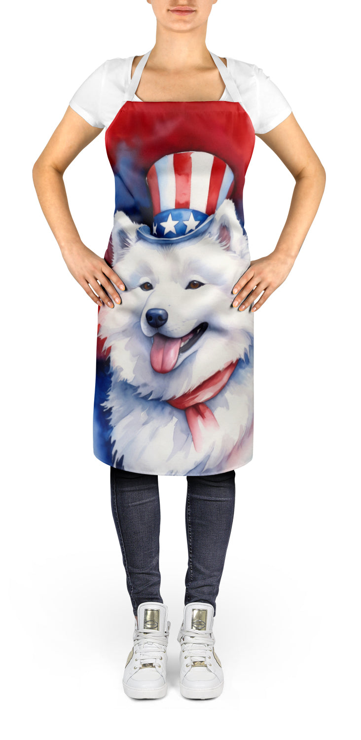 Samoyed Patriotic American Apron