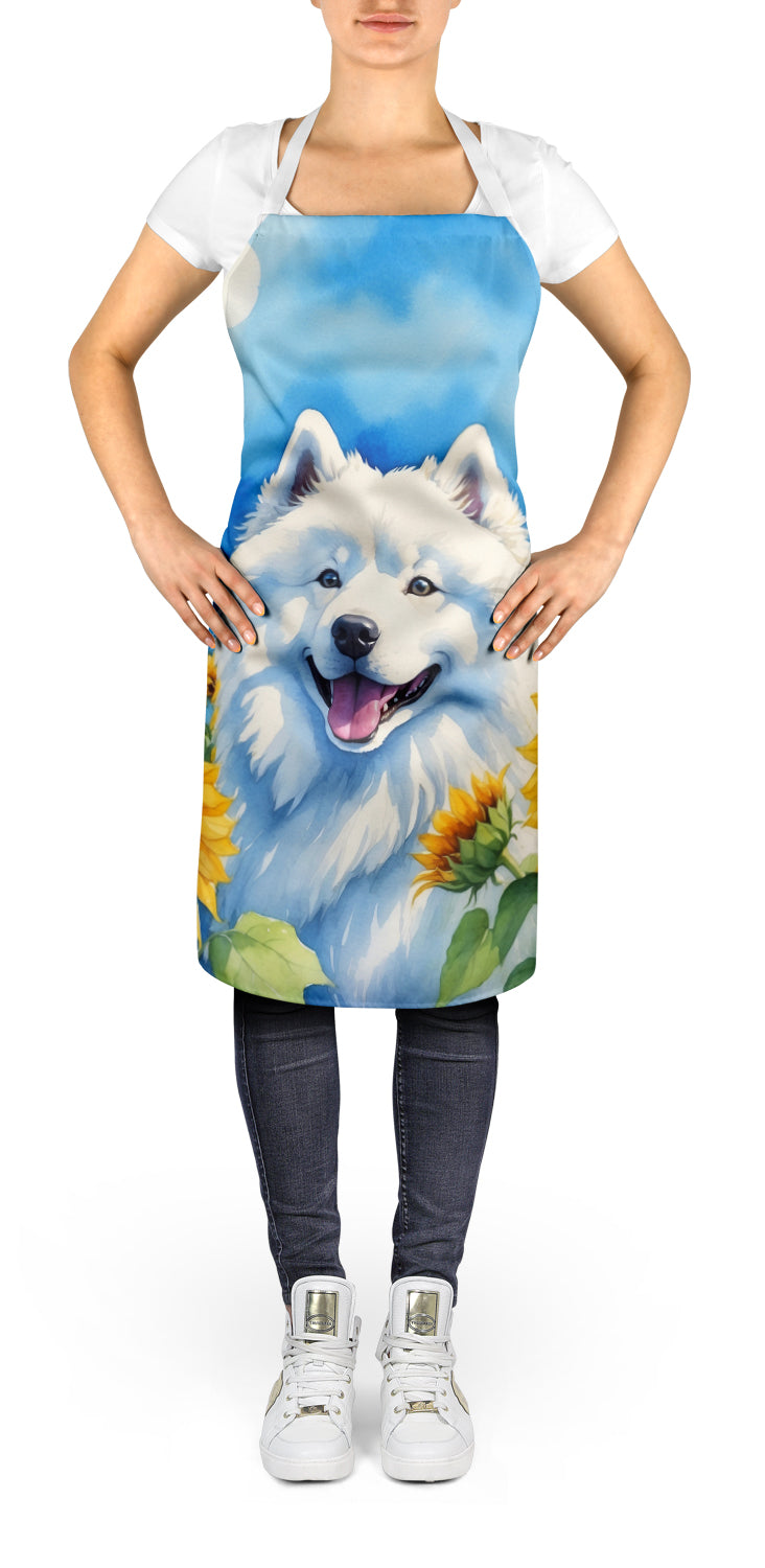 Samoyed in Sunflowers Apron