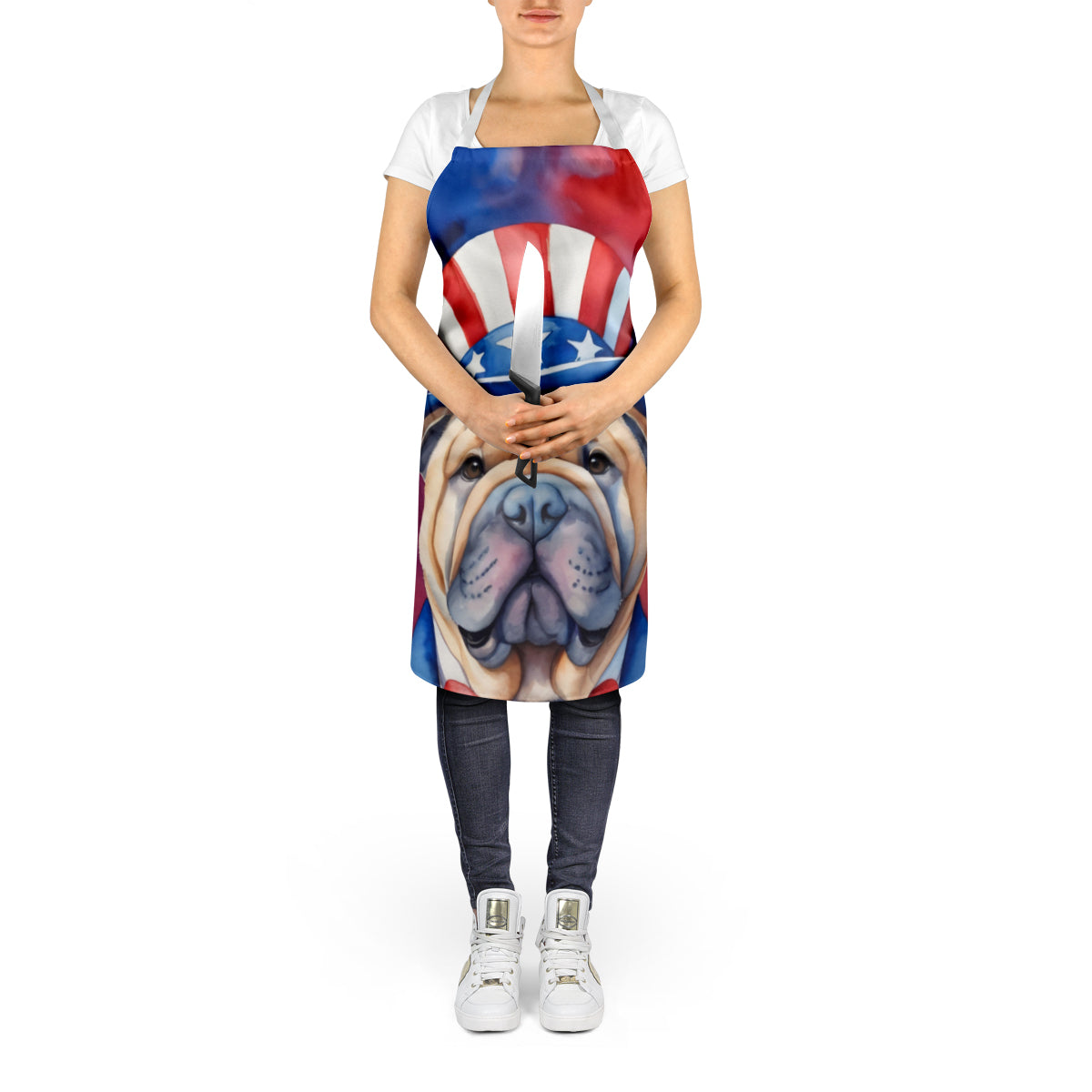 Shar Pei Patriotic American Apron