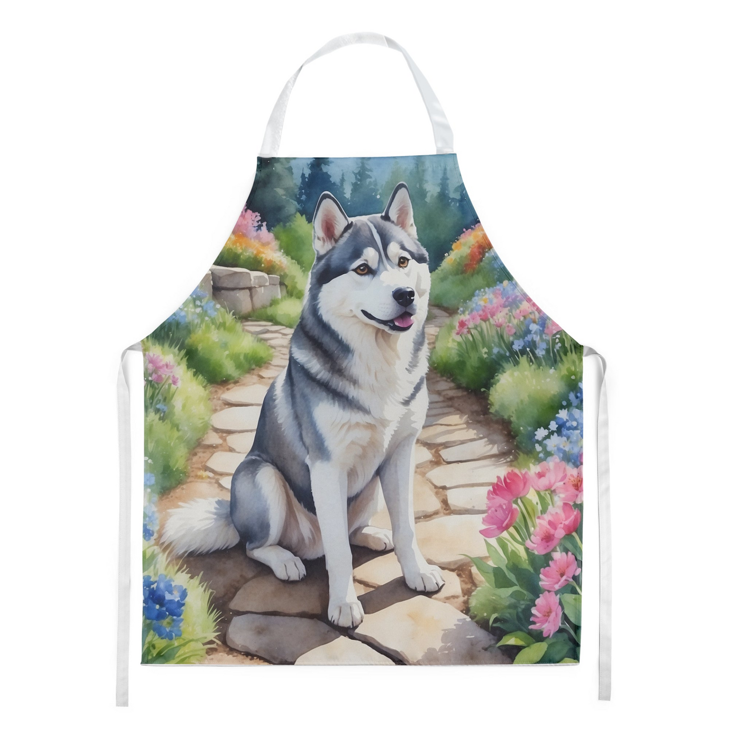 Siberian Husky Spring Path Apron