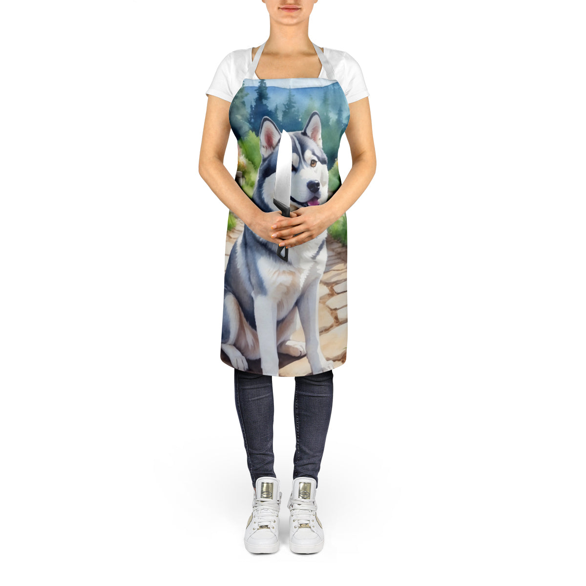 Siberian Husky Spring Path Apron