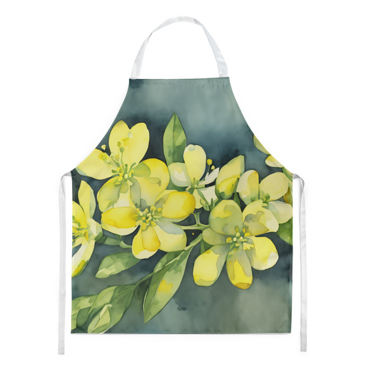 South Carolina Yellow Jessamine in Watercolor Apron