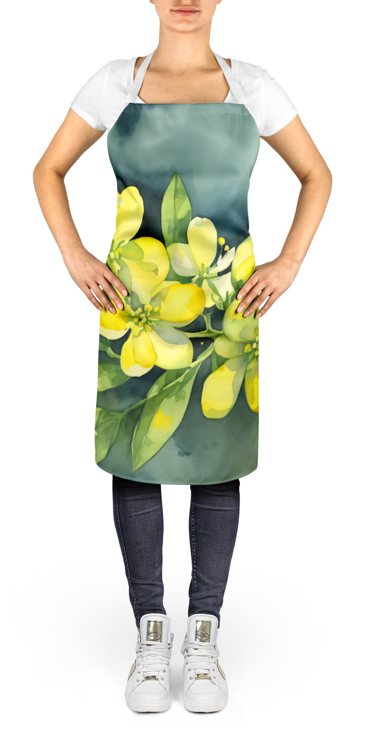 South Carolina Yellow Jessamine in Watercolor Apron