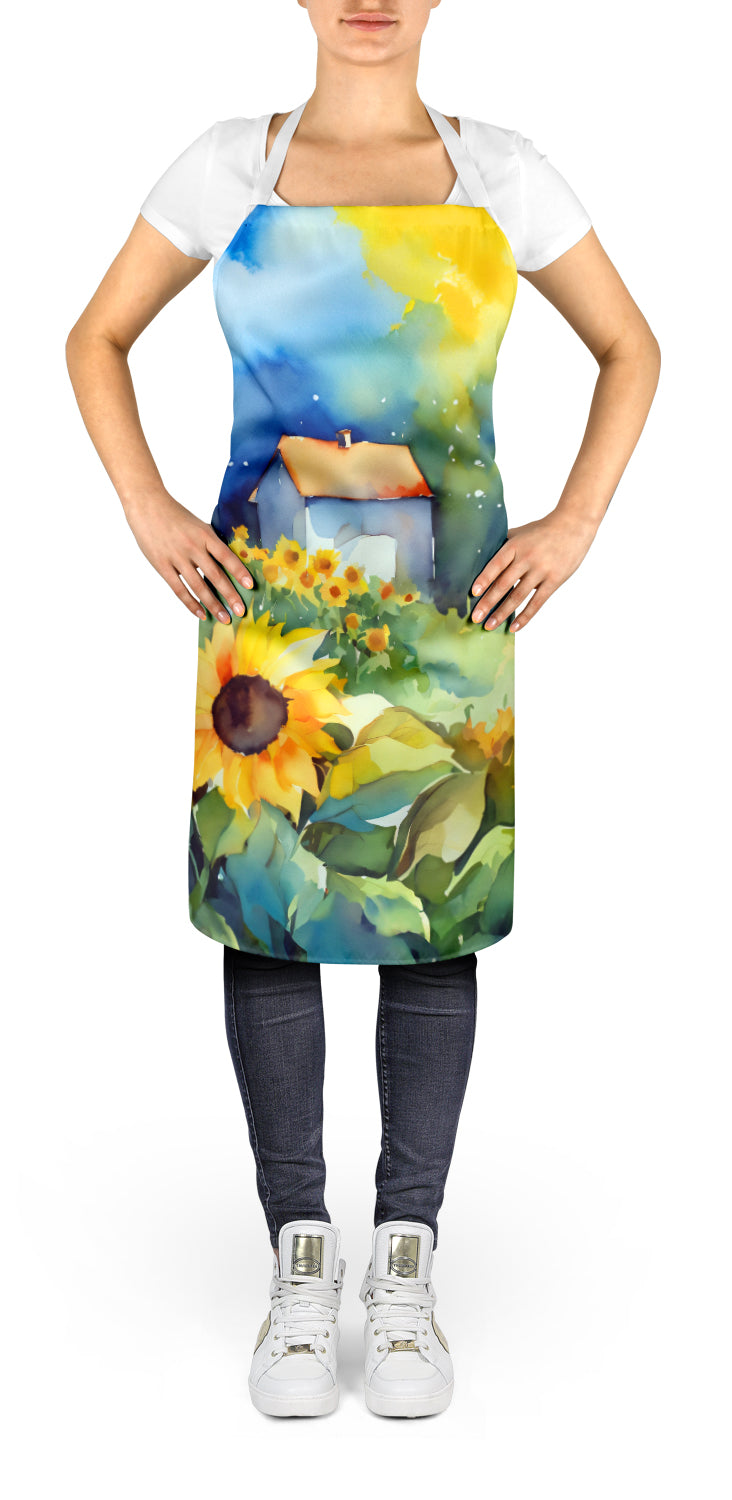 Sunflowers in Watercolor Apron