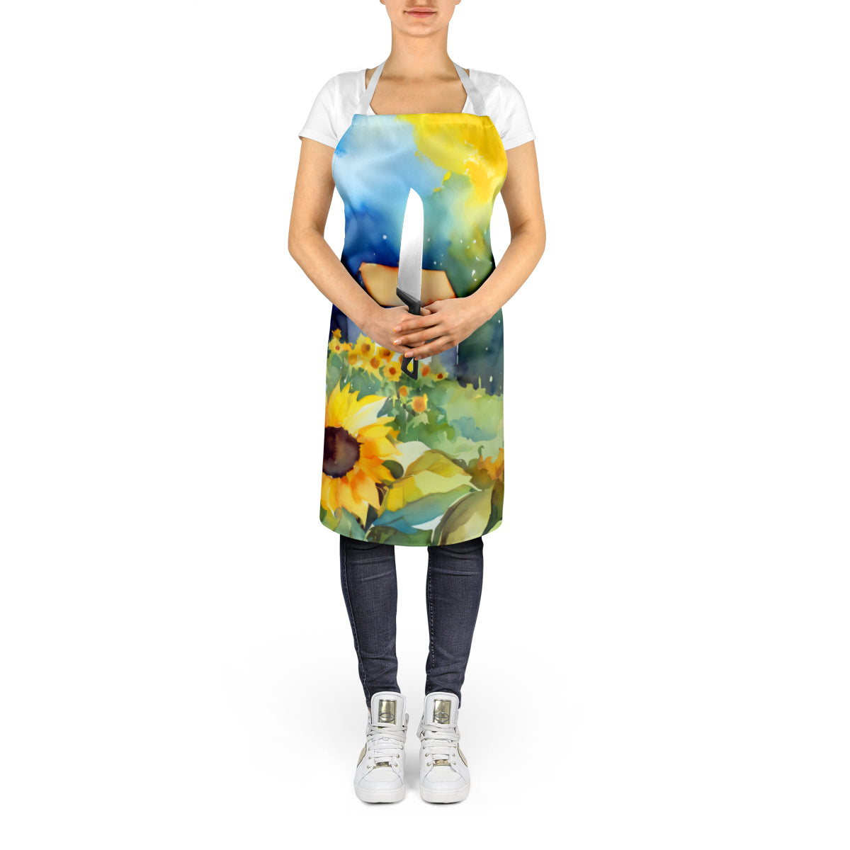 Sunflowers in Watercolor Apron