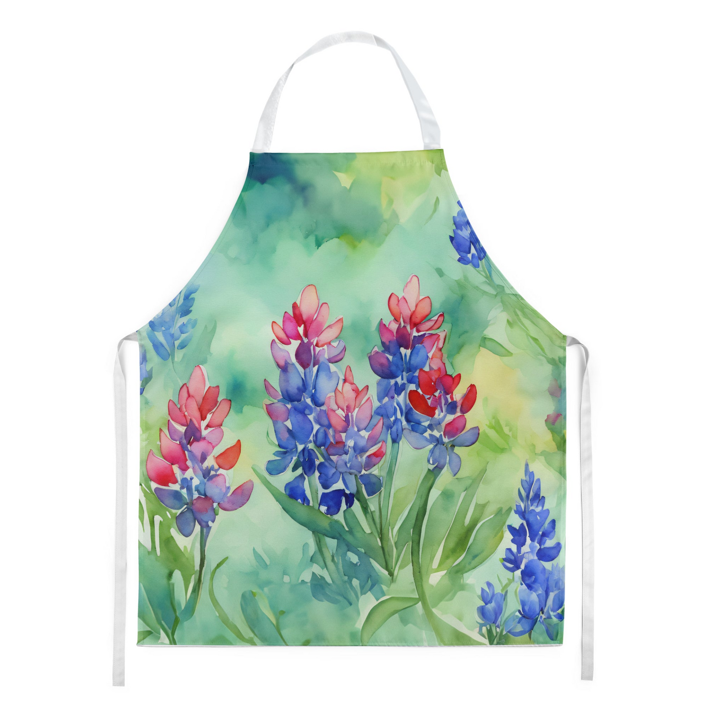 Texas Bluebonnets in Watercolor Apron