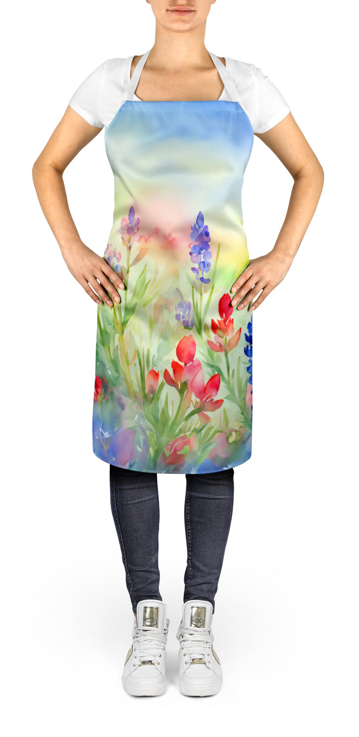 Texas Bluebonnets in Watercolor Apron