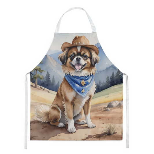 Tibetan Spaniel Cowboy Welcome Apron