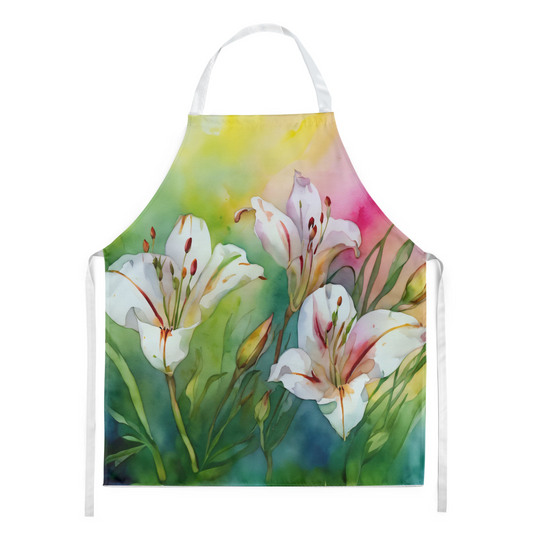 Utah Sego Lilies in Watercolor Apron