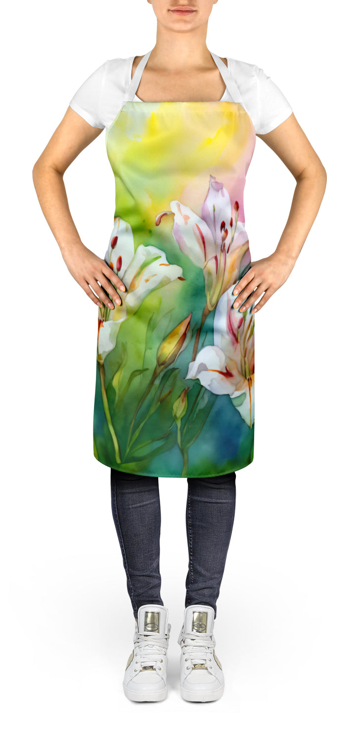 Utah Sego Lilies in Watercolor Apron