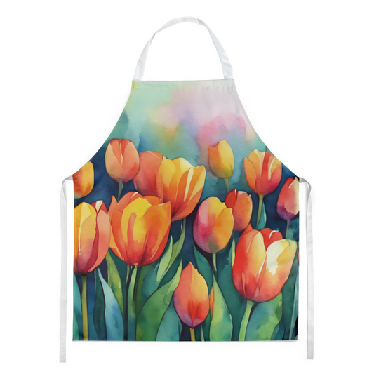 Tulips in Watercolor Apron