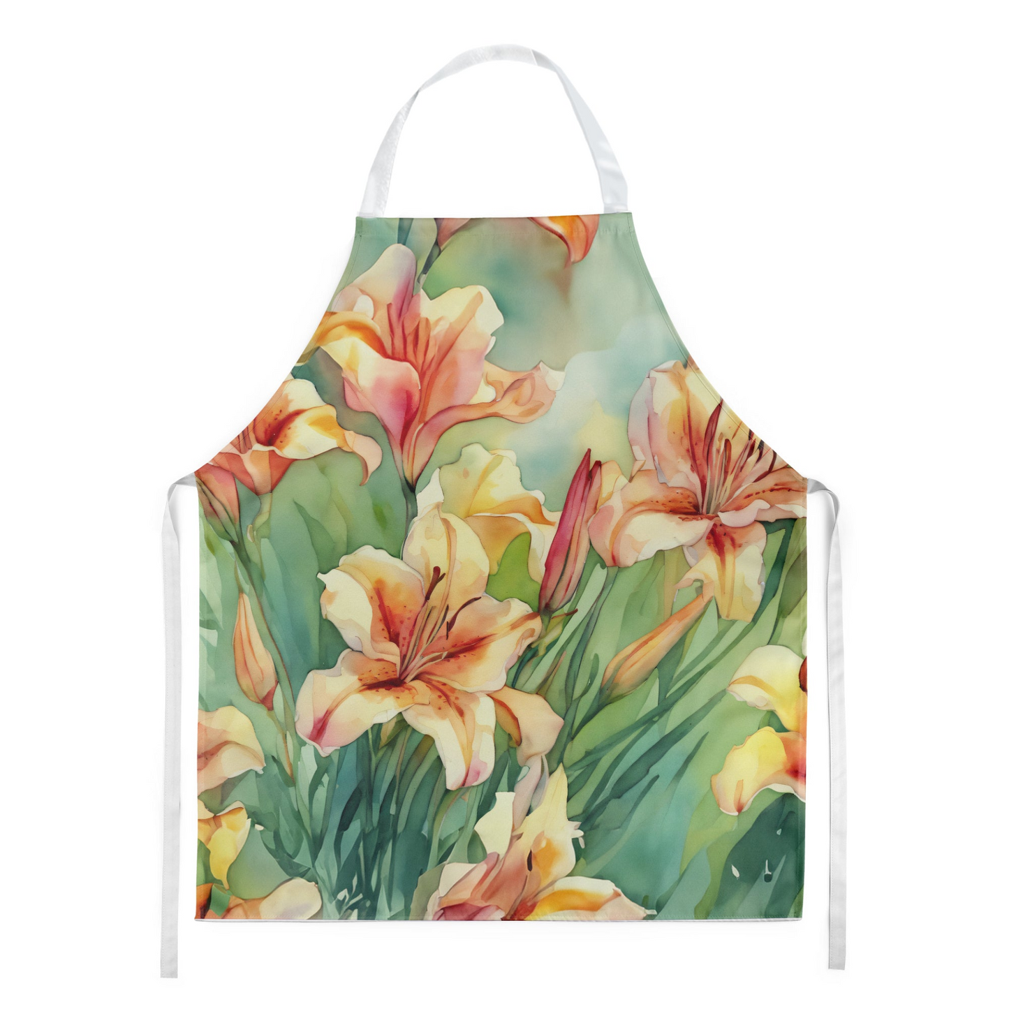 Utah Sego Lilies in Watercolor Apron