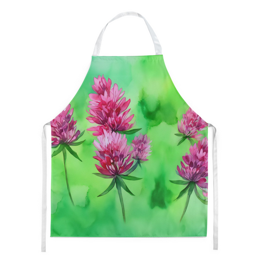 Vermont Red Clover in Watercolor Apron