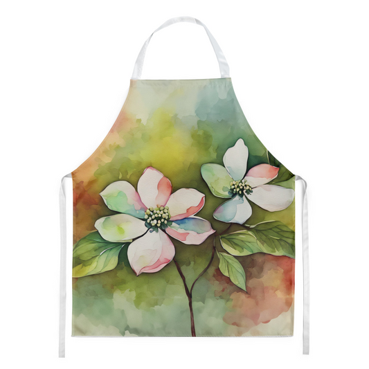 Virginia American Dogwood in Watercolor Apron