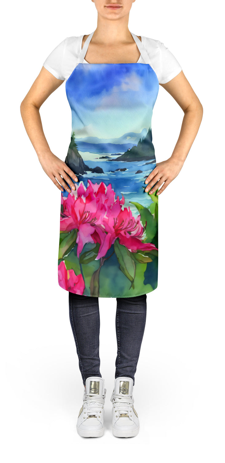 Washington Coast Rhododendrons in Watercolor Apron