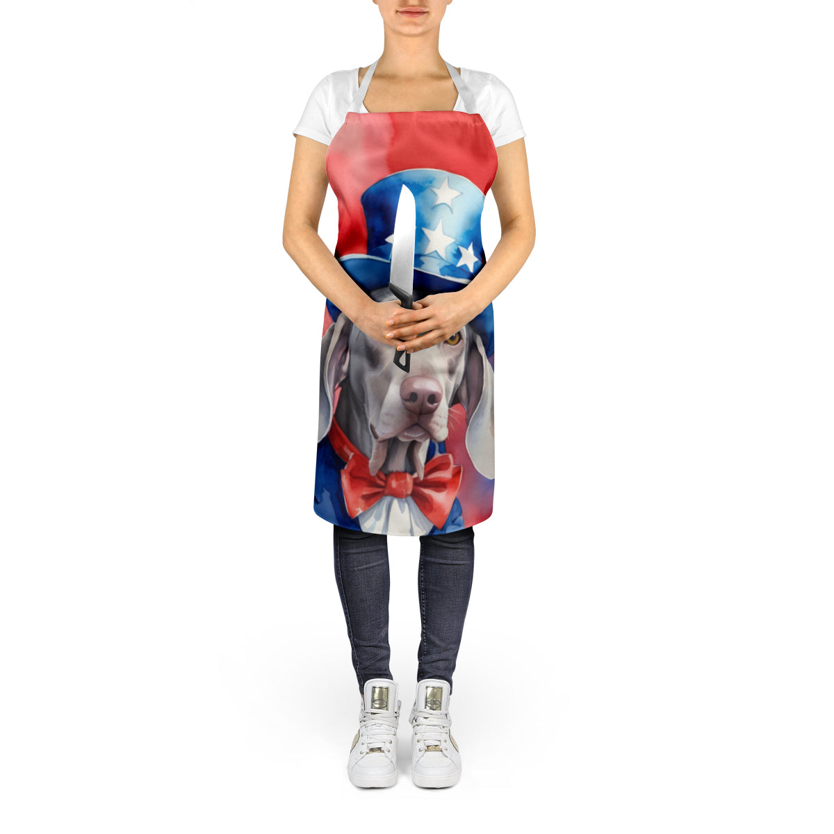 Weimaraner Patriotic American Apron