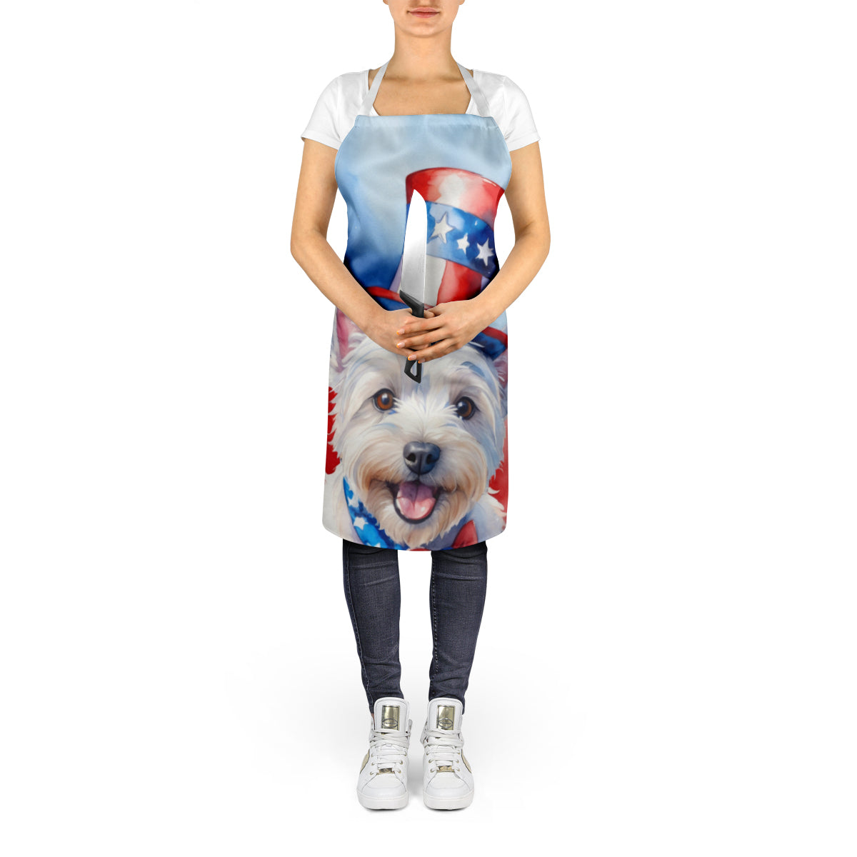 Westie Patriotic American Apron