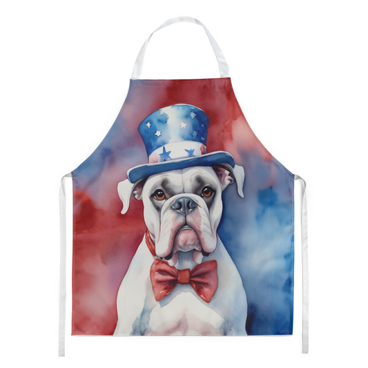 White Boxer Patriotic American Apron