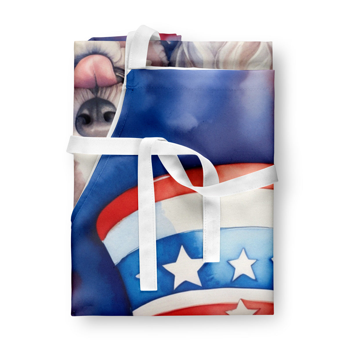 White Poodle Patriotic American Apron