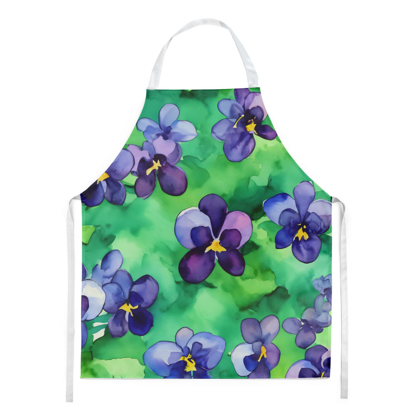 Wisconsin Wood Violets in Watercolor Apron